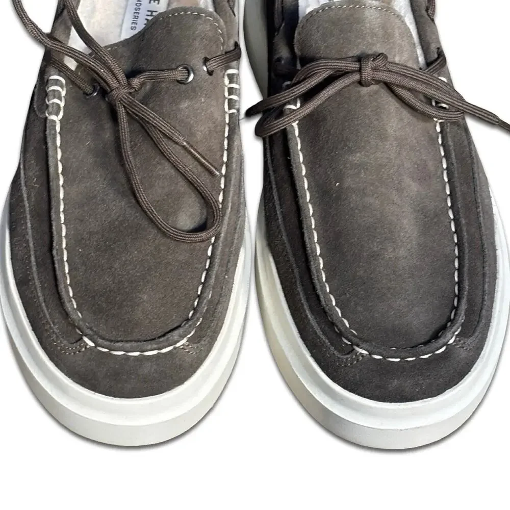 Cole Haan Grand Pro Rally Faux Fur Lined Suede Boat Shoes Size 10.5 Preppy